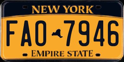 NY license plate FAO7946