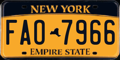 NY license plate FAO7966