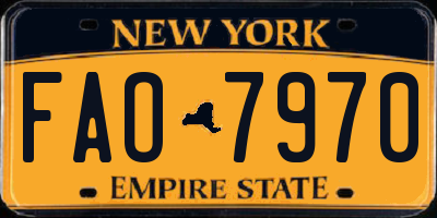 NY license plate FAO7970