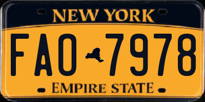 NY license plate FAO7978