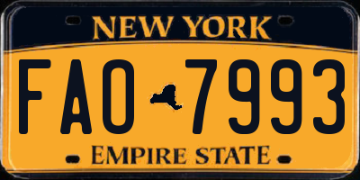 NY license plate FAO7993
