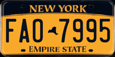 NY license plate FAO7995