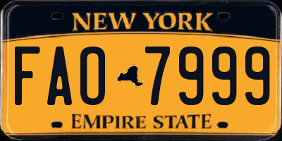 NY license plate FAO7999