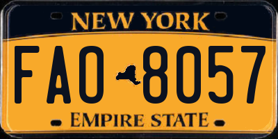 NY license plate FAO8057