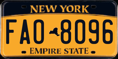 NY license plate FAO8096