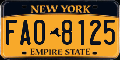 NY license plate FAO8125