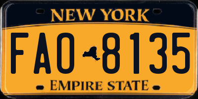NY license plate FAO8135