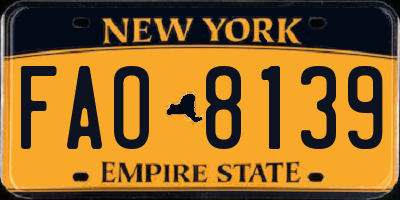NY license plate FAO8139