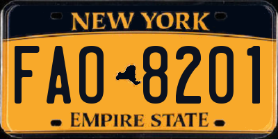 NY license plate FAO8201