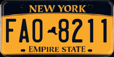 NY license plate FAO8211