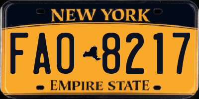 NY license plate FAO8217