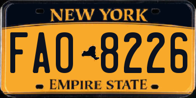 NY license plate FAO8226