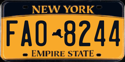 NY license plate FAO8244