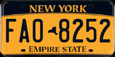NY license plate FAO8252