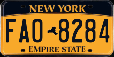 NY license plate FAO8284