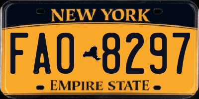 NY license plate FAO8297