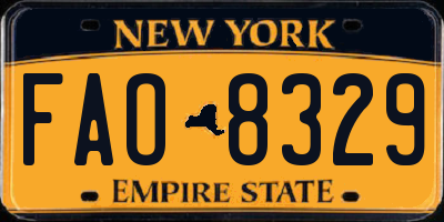 NY license plate FAO8329