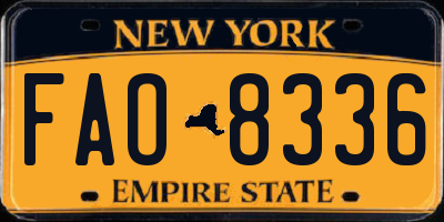 NY license plate FAO8336