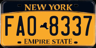 NY license plate FAO8337