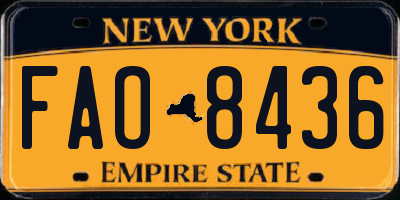 NY license plate FAO8436