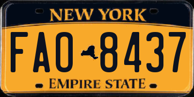 NY license plate FAO8437