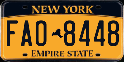 NY license plate FAO8448