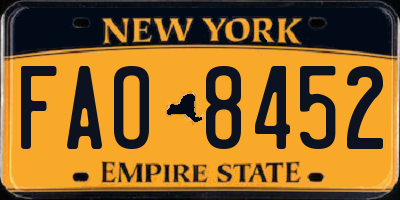 NY license plate FAO8452