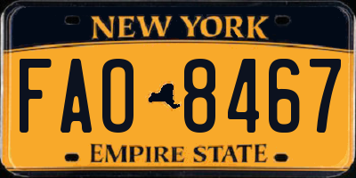 NY license plate FAO8467