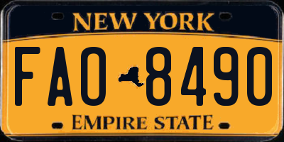 NY license plate FAO8490