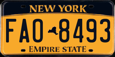 NY license plate FAO8493
