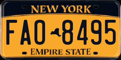 NY license plate FAO8495
