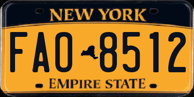 NY license plate FAO8512