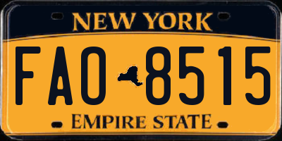 NY license plate FAO8515