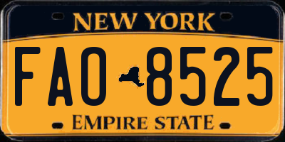 NY license plate FAO8525