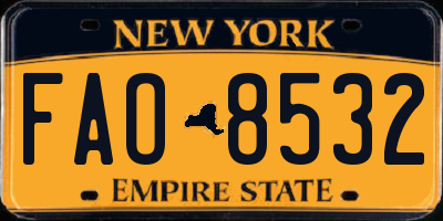NY license plate FAO8532