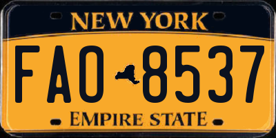 NY license plate FAO8537