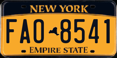 NY license plate FAO8541