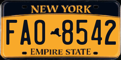 NY license plate FAO8542