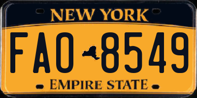 NY license plate FAO8549