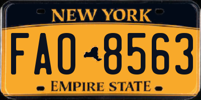 NY license plate FAO8563
