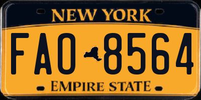 NY license plate FAO8564