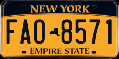 NY license plate FAO8571