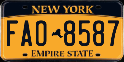 NY license plate FAO8587
