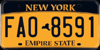 NY license plate FAO8591
