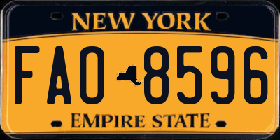 NY license plate FAO8596