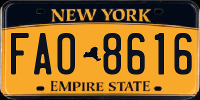 NY license plate FAO8616