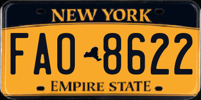 NY license plate FAO8622