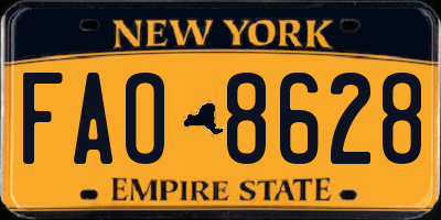 NY license plate FAO8628