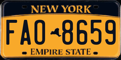 NY license plate FAO8659