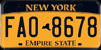 NY license plate FAO8678